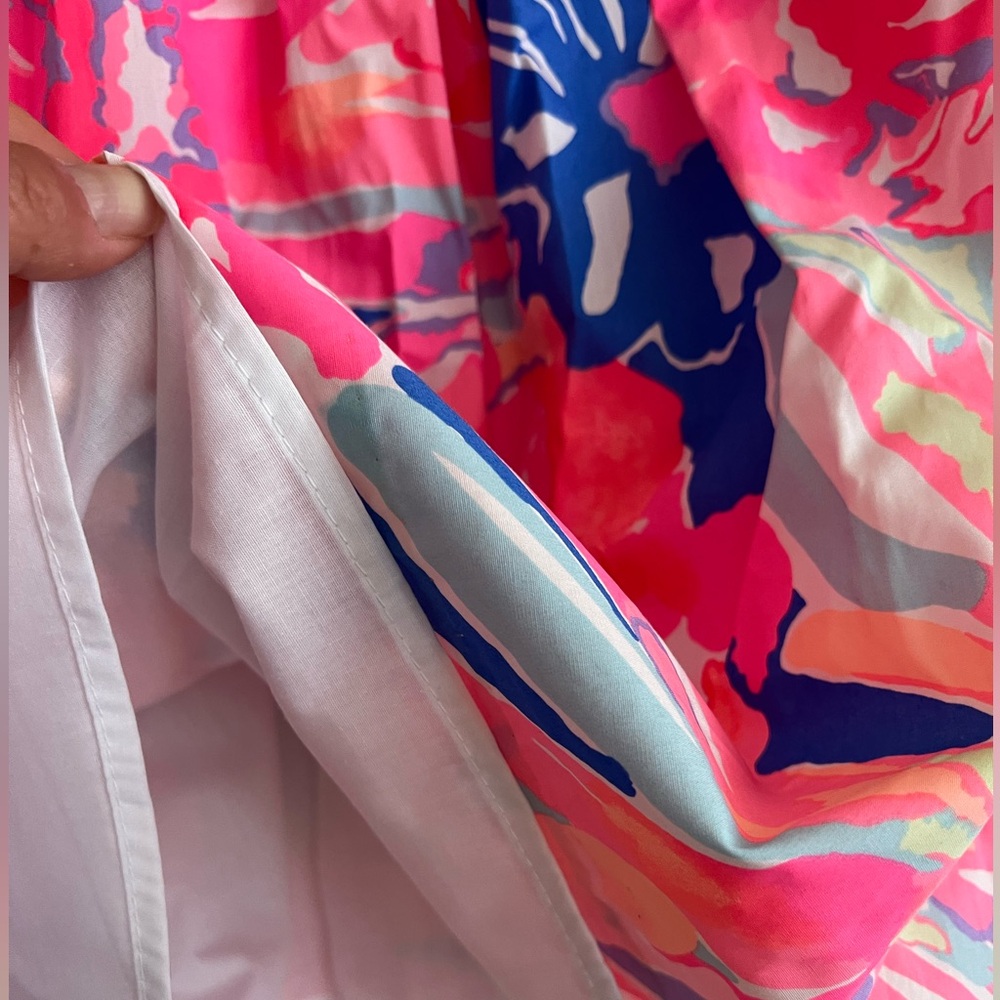 New Lilly Pulitzer Pink and Blue Floral Hermosa Kids Dress 6 - 8 - Picture 4 of 7